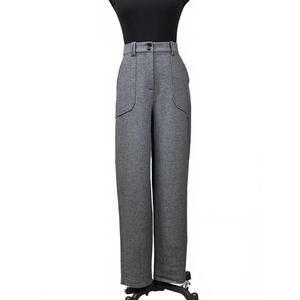 NEW ICHI women's etona relaxed straight pants in grey milange